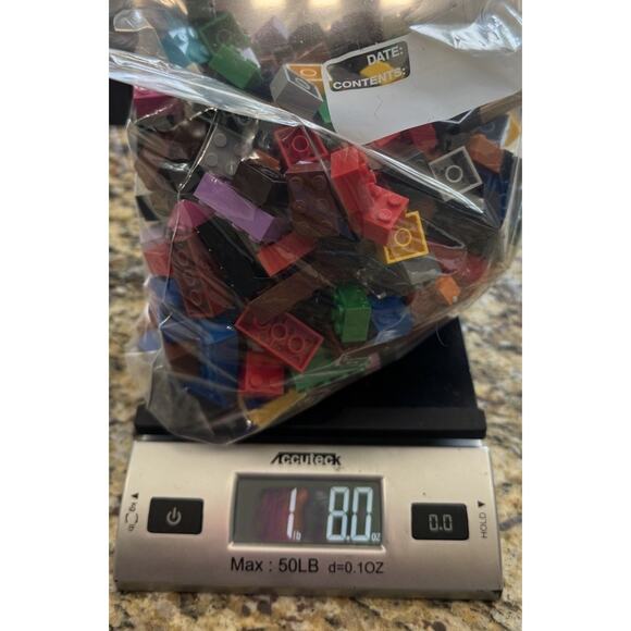 LEGO 1.5 Pounds Basic Bricks Blocks Sizes 2X lot mix colors 3001 3002 3006 3003 - Picture 1 of 4